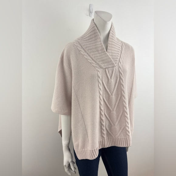 NOTE DI ANITA Turtleneck cashmere blend poncho - Soft Pink One size - Picture 6 of 12